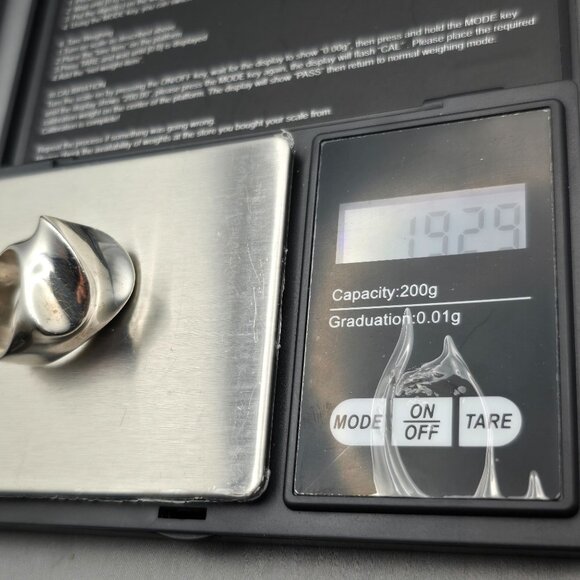 VTG Taxco Sterling Ring Size 8 Signed AVM TV-47 Abstract 925 19.29g Mexico - Picture 10 of 10